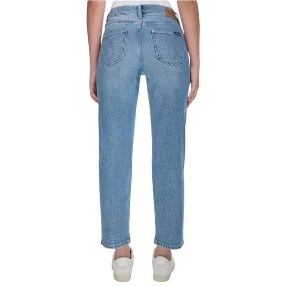 NWT Calvin Klein Women's Size 14 High Rise Straight Leg Light Blue Jeans - Picture 4 of 8